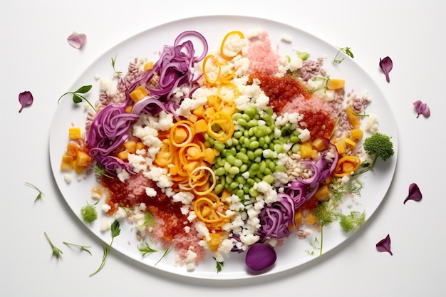 Talerz z kolorowymi warzywami